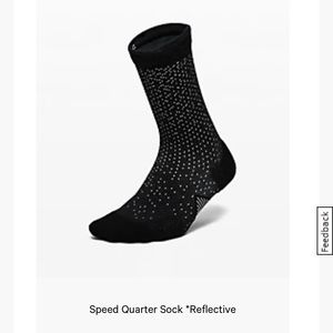 Lululemon M/L reflective speed quarter sock